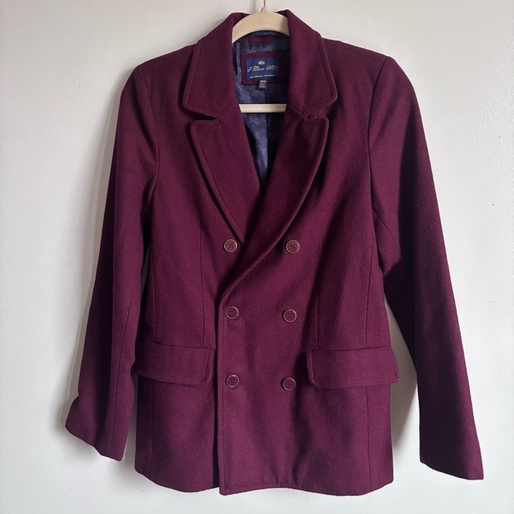 I Love H81 Wool blend Burgundy Double-Breasted Blazer M